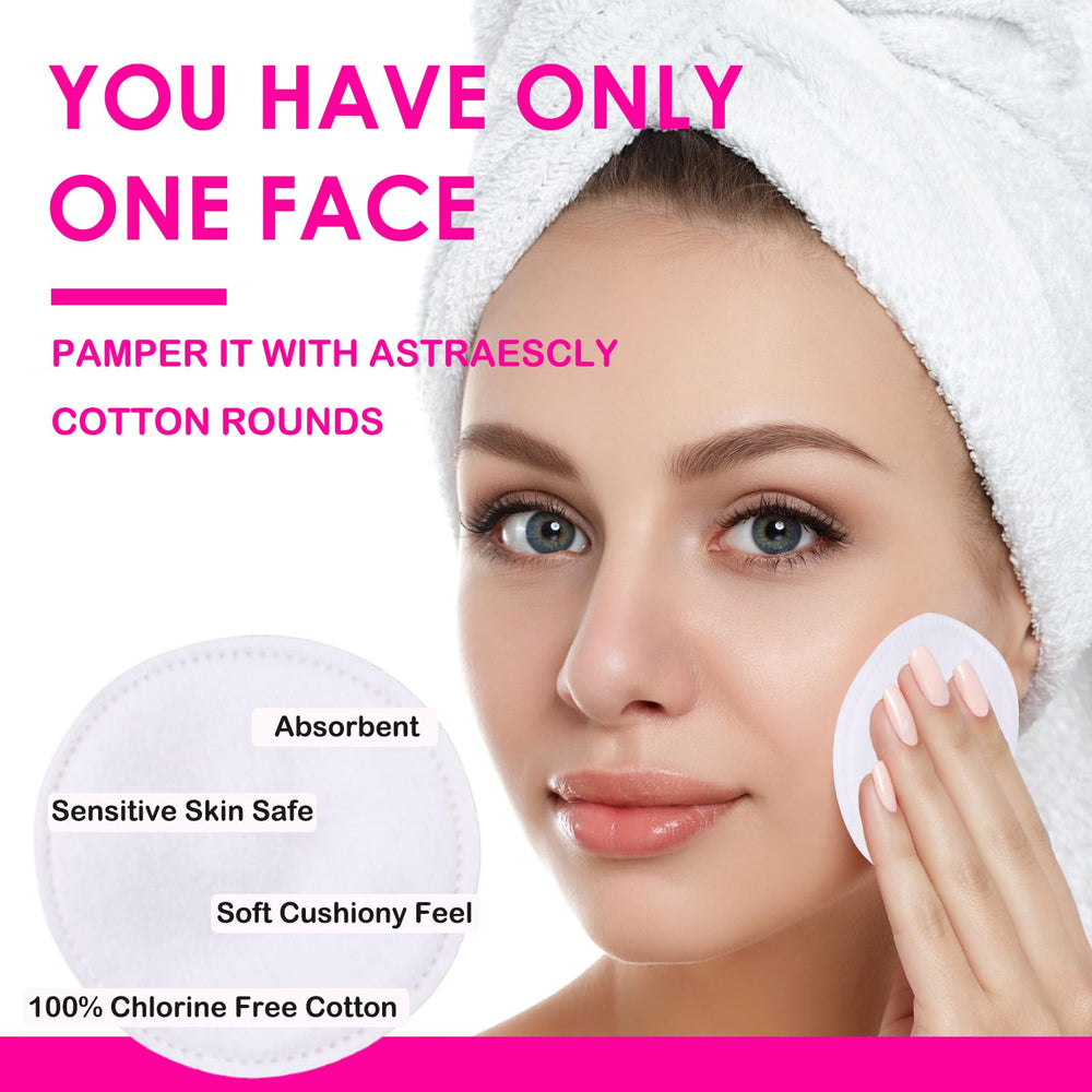 Astraescly disques coton application-toner: absorption homogène pour le tonique.