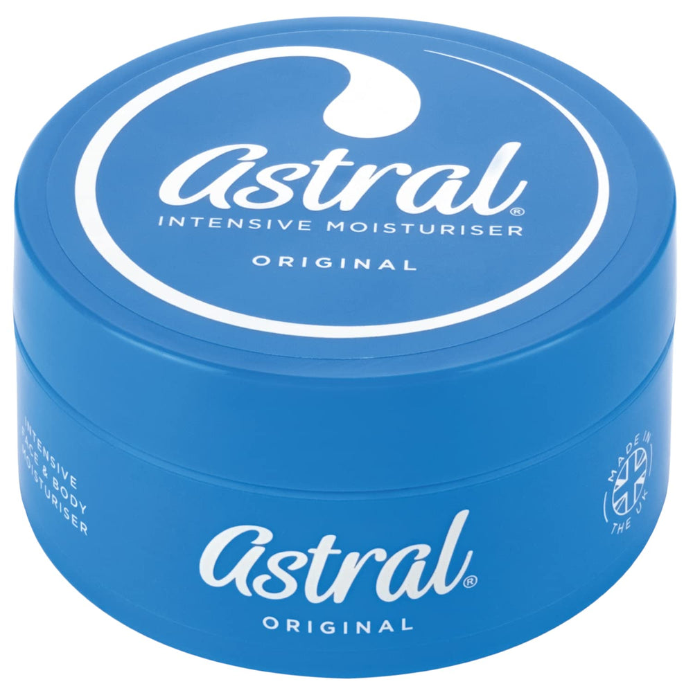 Astral crème hydratante 200 ml en flacon, hydratation durable pour peau douce.