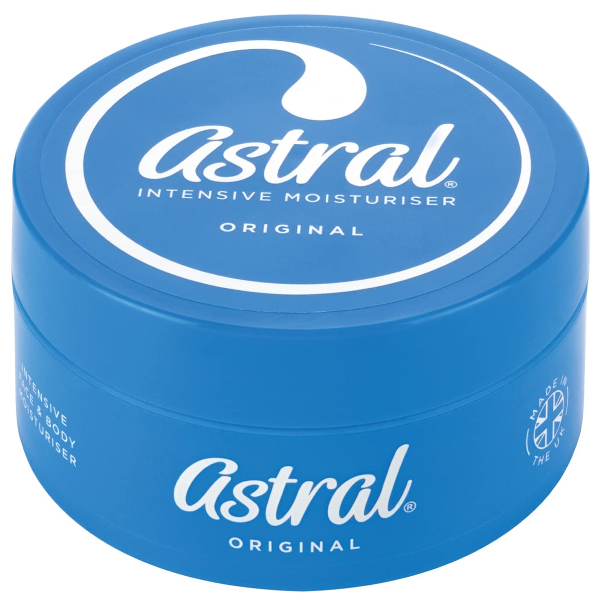 Astral crème hydratante 200 ml en flacon, hydratation durable pour peau douce.
