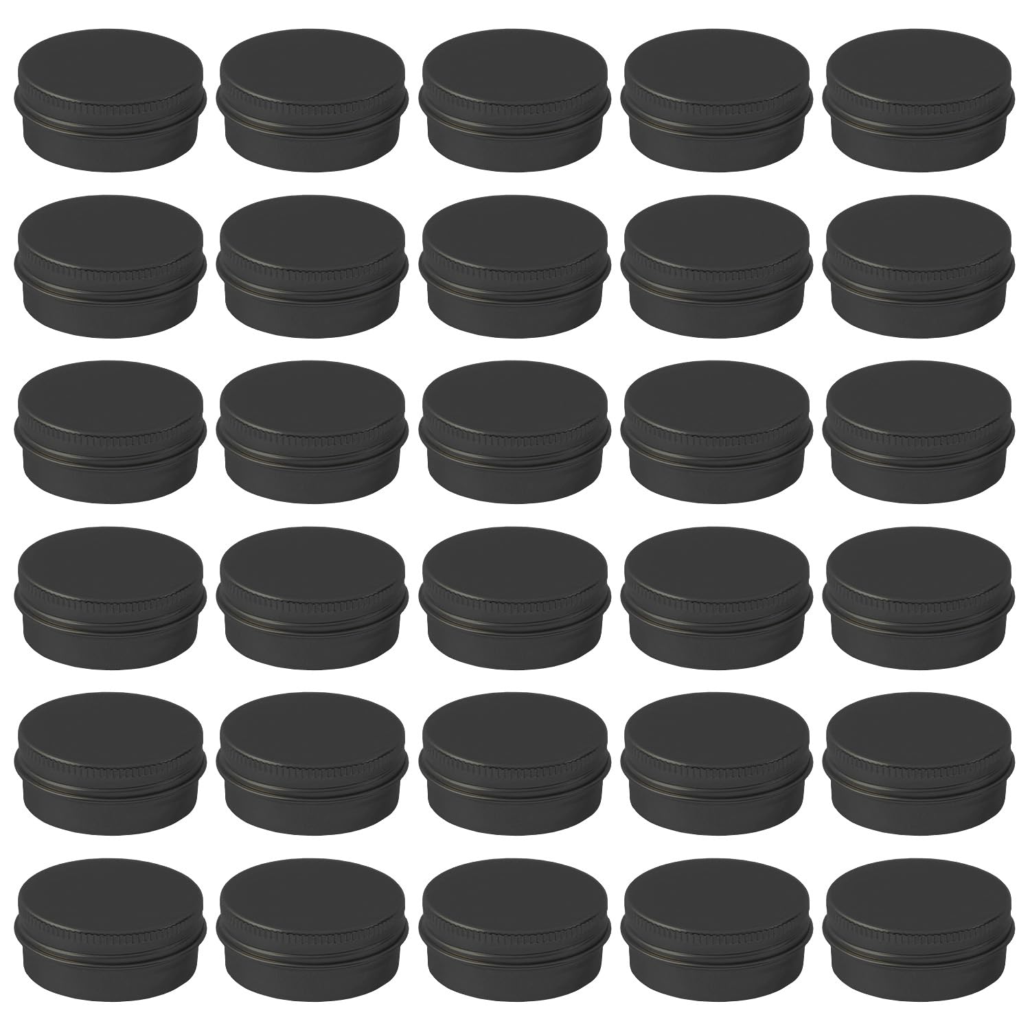 ASUNFO boîte aluminium noire 0,5 oz, conteneur rond et portable pour cosmétiques.
