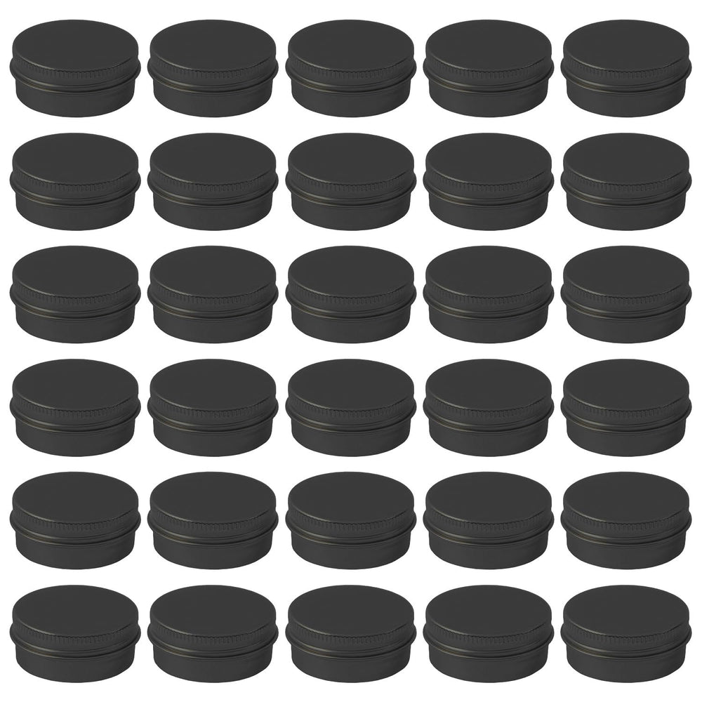 ASUNFO boîte aluminium noire 0,5 oz, conteneur rond et portable pour cosmétiques.