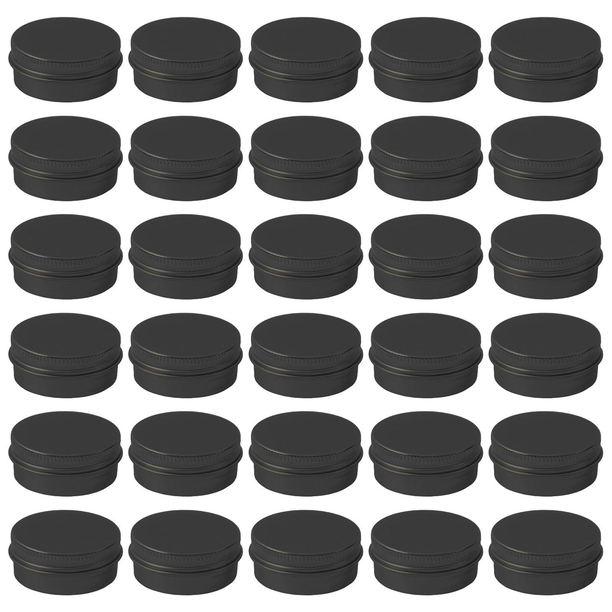 ASUNFO boîte aluminium noire 0,5 oz, conteneur rond et portable pour cosmétiques.