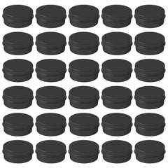 ASUNFO boîte aluminium noire 0,5 oz, conteneur rond et portable pour cosmétiques.