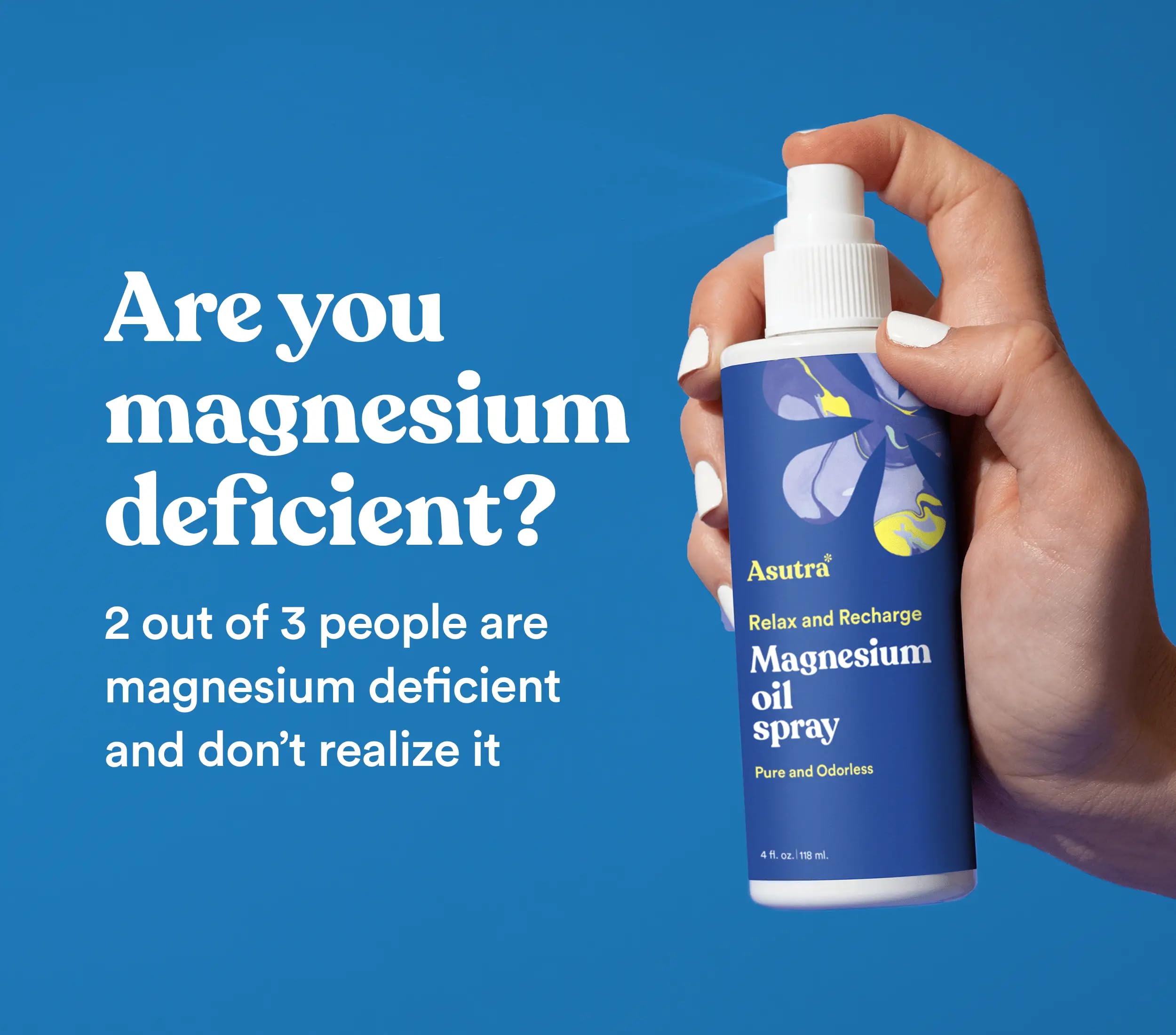 ASUTRA magnesium oil spray non-greasy texture dries quickly