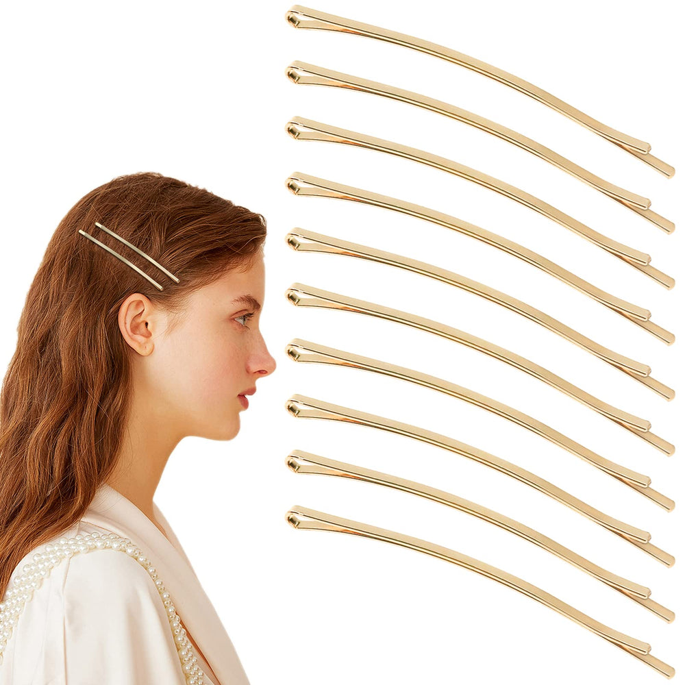 Pince-cheveux dorée Aswewamt géante 85 mm, idéale pour chignons volumineux.