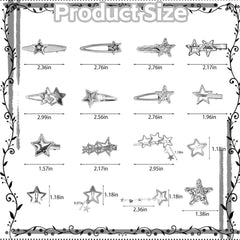 ATCCPYDM barette etoile argent style annees2000 – 16 formes variees