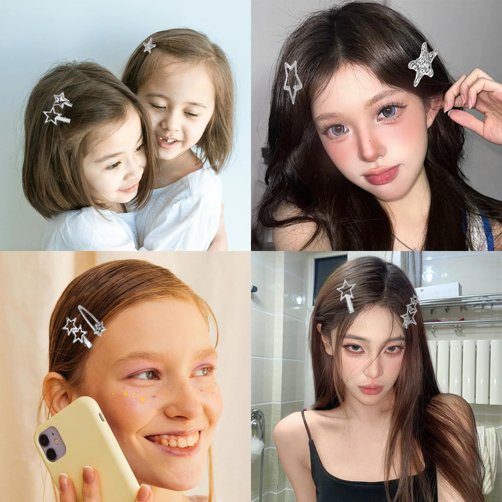 ATCCPYDM epingle cheveux etoile argent – facile a ouvrir et assortir