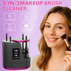 ATIDIE 3-en-1 nettoyeur-brosse maquillage, résidus éliminés pour des pinceaux propres.
