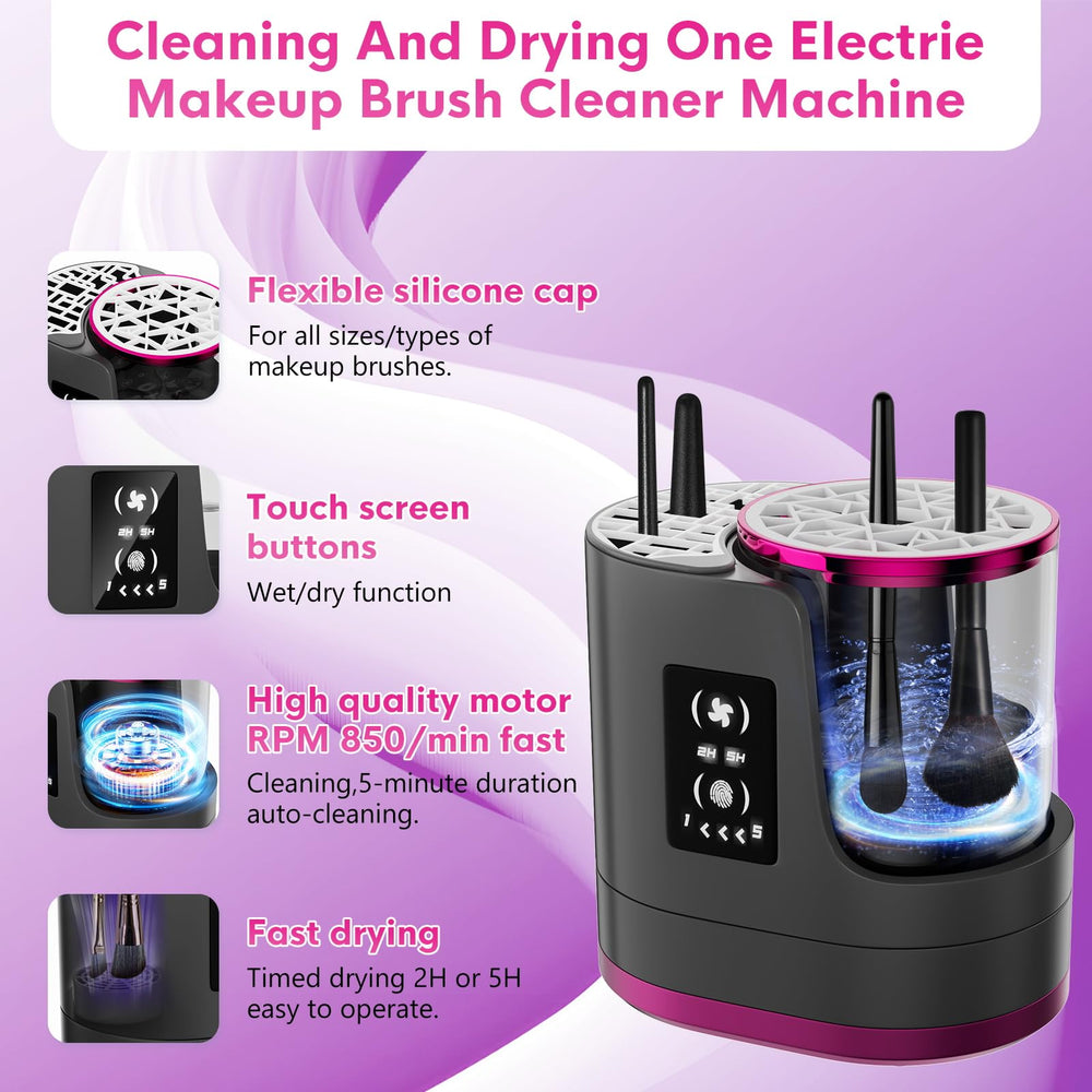 ATIDIE 3-en-1 nettoyeur-brosse maquillage, cycle minuterie intégré pour un nettoyage rapide.