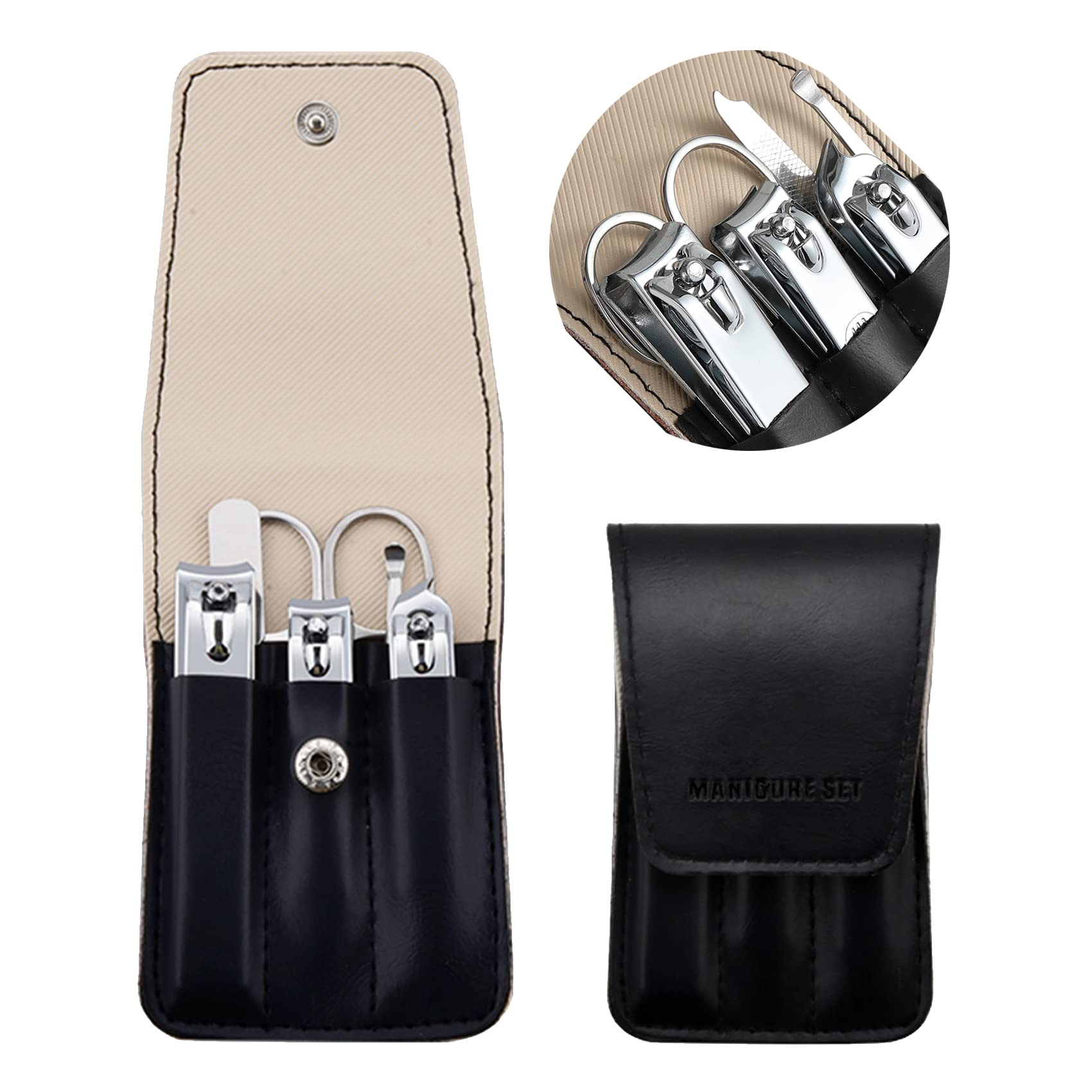 Ensemble Atimier de clips d'ongles noirs, idéal pour un entretien rapide des ongles.