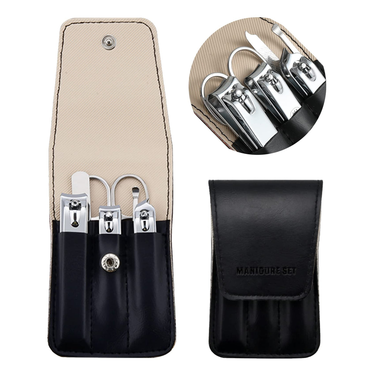 Ensemble Atimier de clips d'ongles noirs, idéal pour un entretien rapide des ongles.