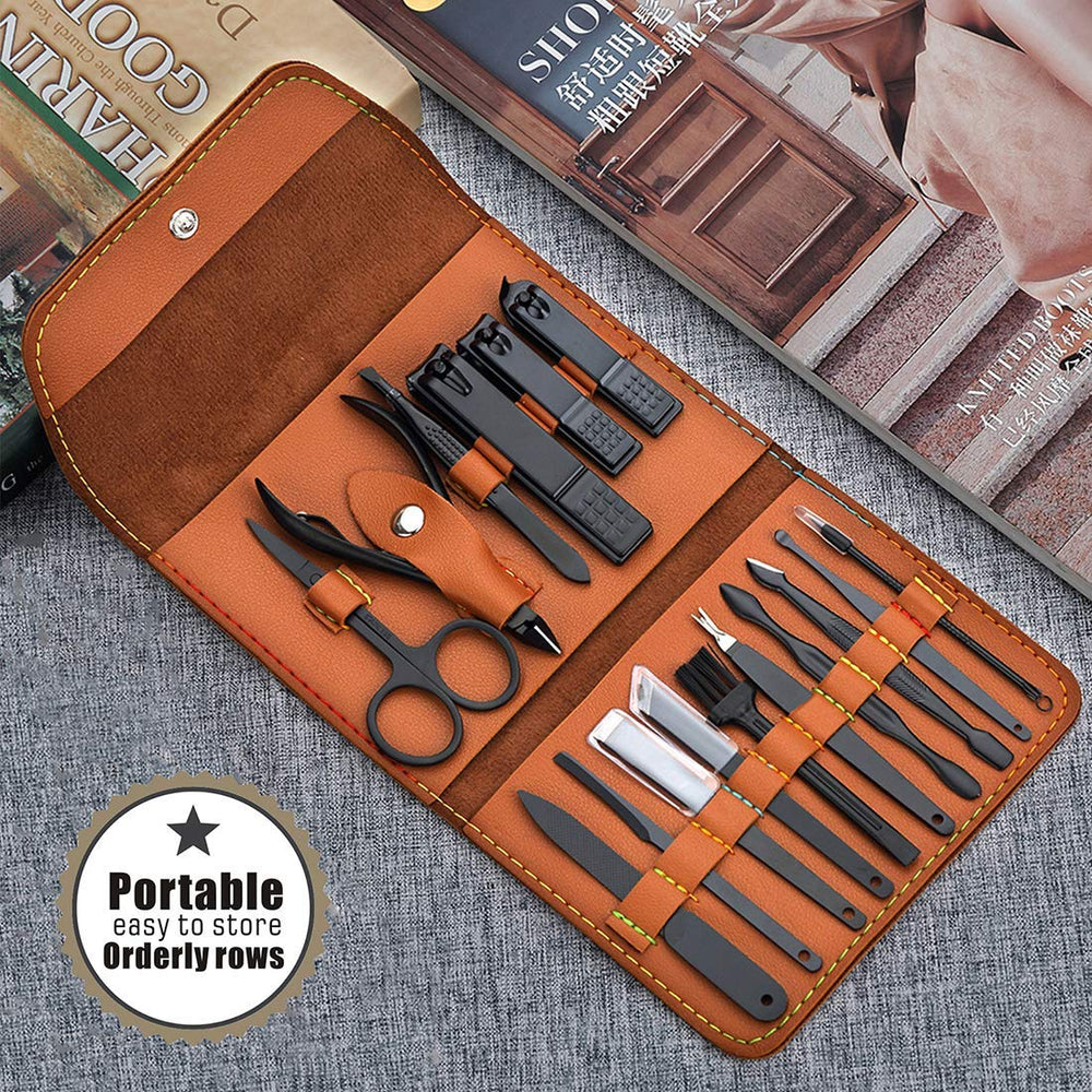 Etui en cuir brun Atimier, portable et léger pour voyage et usage quotidien.