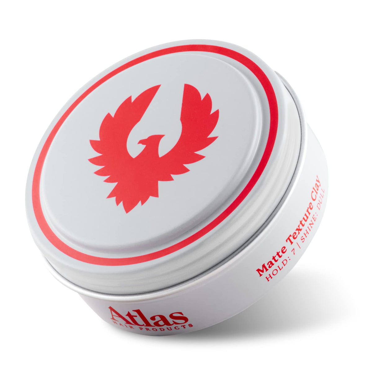 Atlas Argile Matte Texture – bouteille 2,4 onces, tenue légère et naturelle.