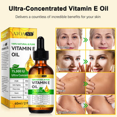 Huile vitamine E ATOANY 75 000 UI – soin cheveux pour brillance et douceur.