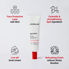 ATOPALM appliquer-creme-visage : texture légère pénètre rapidement sans gras.