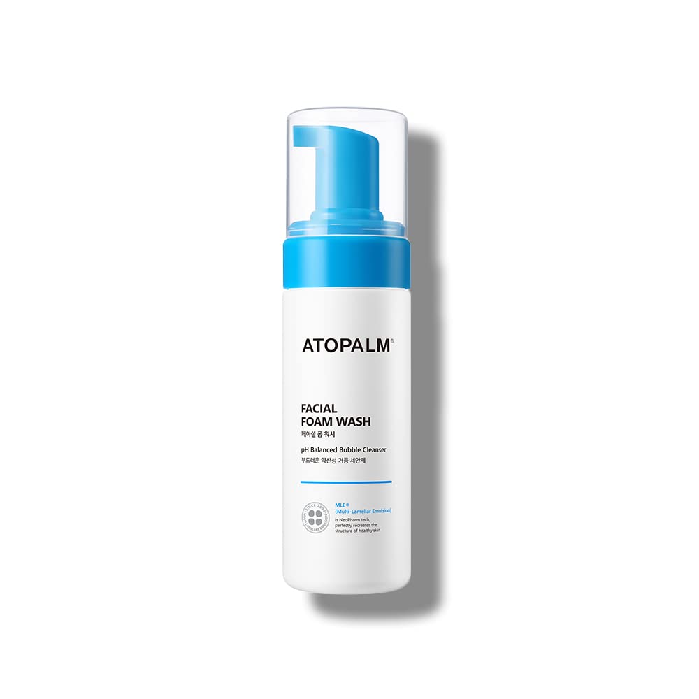 ATOPALM – bouteille mousse visage bébé: nettoyage doux pour peau sensible.