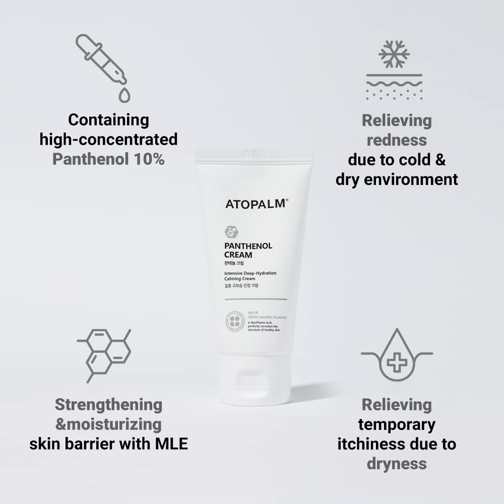 ATOPALM Panthenol Crème, relief des rougeurs et irritations dues au vent.