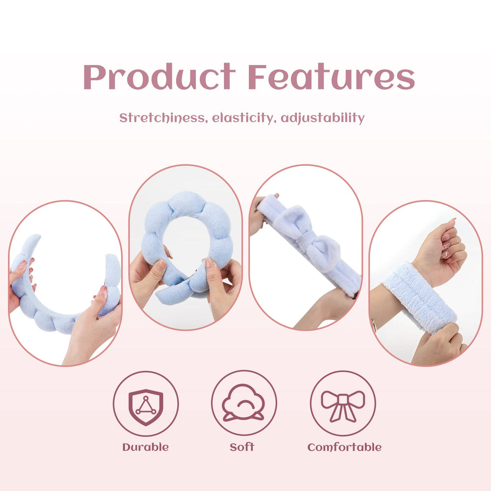 ATROCH Bandeau spa Puffy: design noeud mignon pour un look tendance.