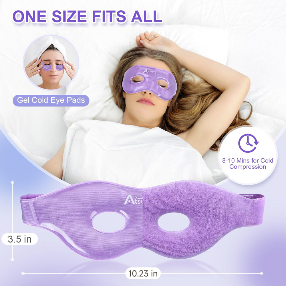 Atsuwell compresse-gel-visage: diamètre 10 cm pour un refroidissement ciblé.