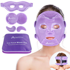 Atsuwell masque-visage: gel refroidissant pour une peau détendue après le travail.