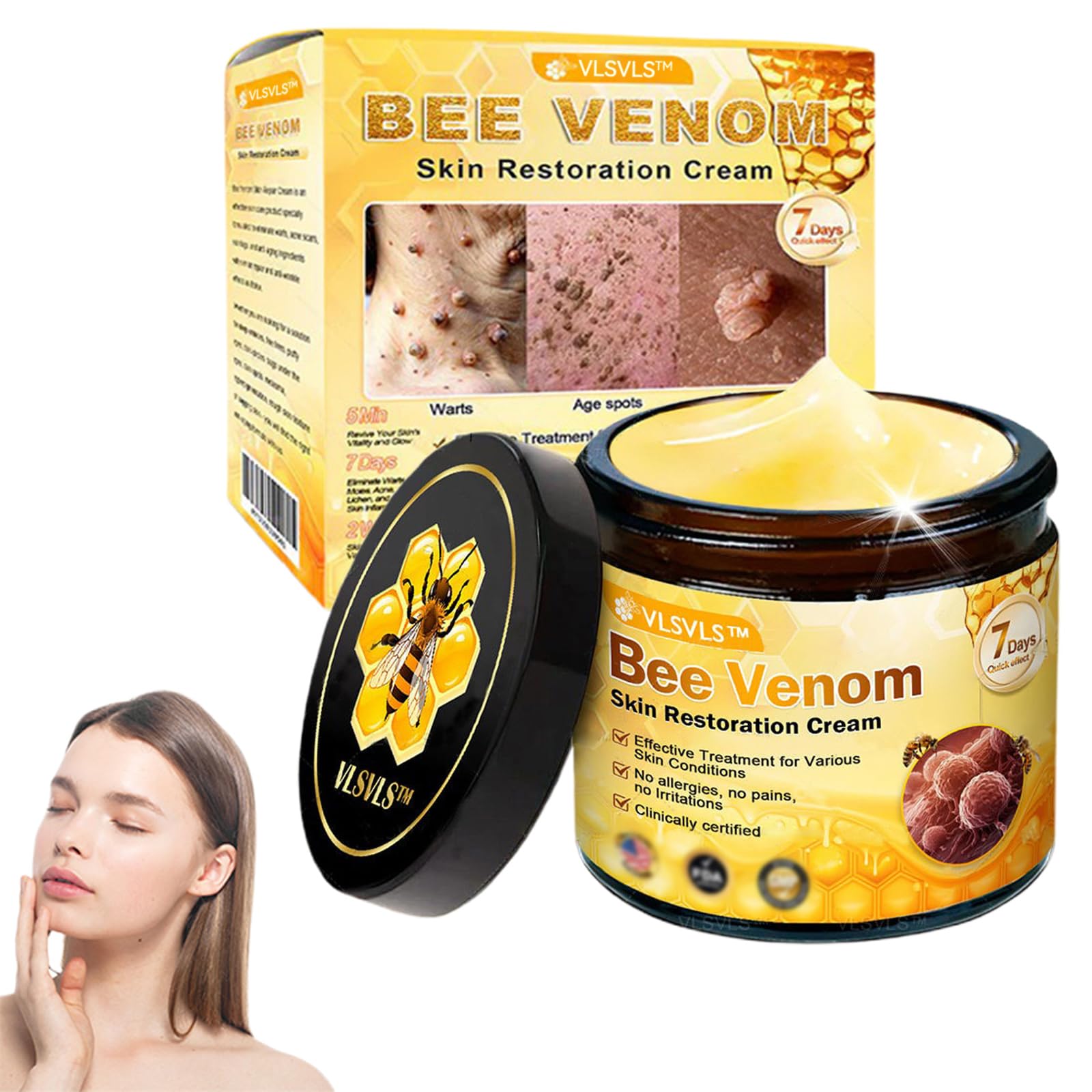 ATTDX Venin d'Abeille Crème Restoratrice – boîte élégante prête à être utilisée pour le soin du visage.