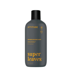 ATTITUDE 2-en-1 gel douche et shampoing bouteille avec parfum frais et revitalisant.