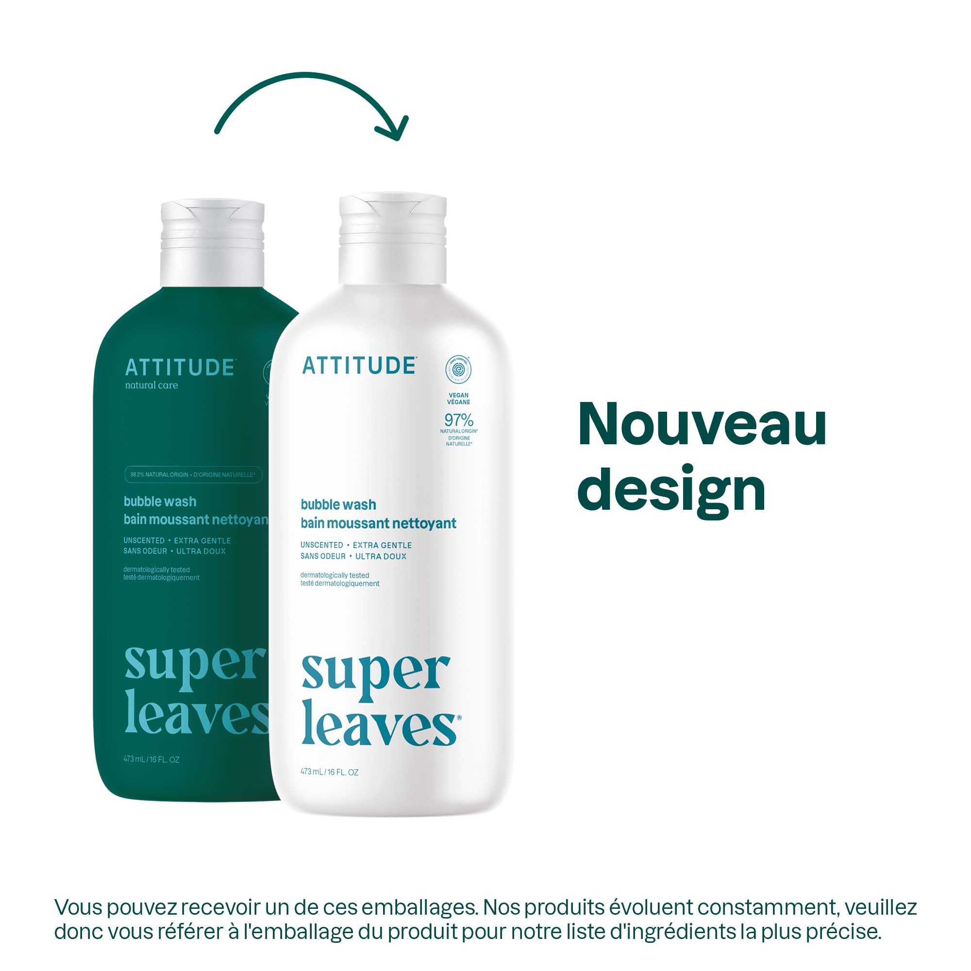 ATTITUDE Bulle Bain: versement fluide qui crée une mousse riche.
