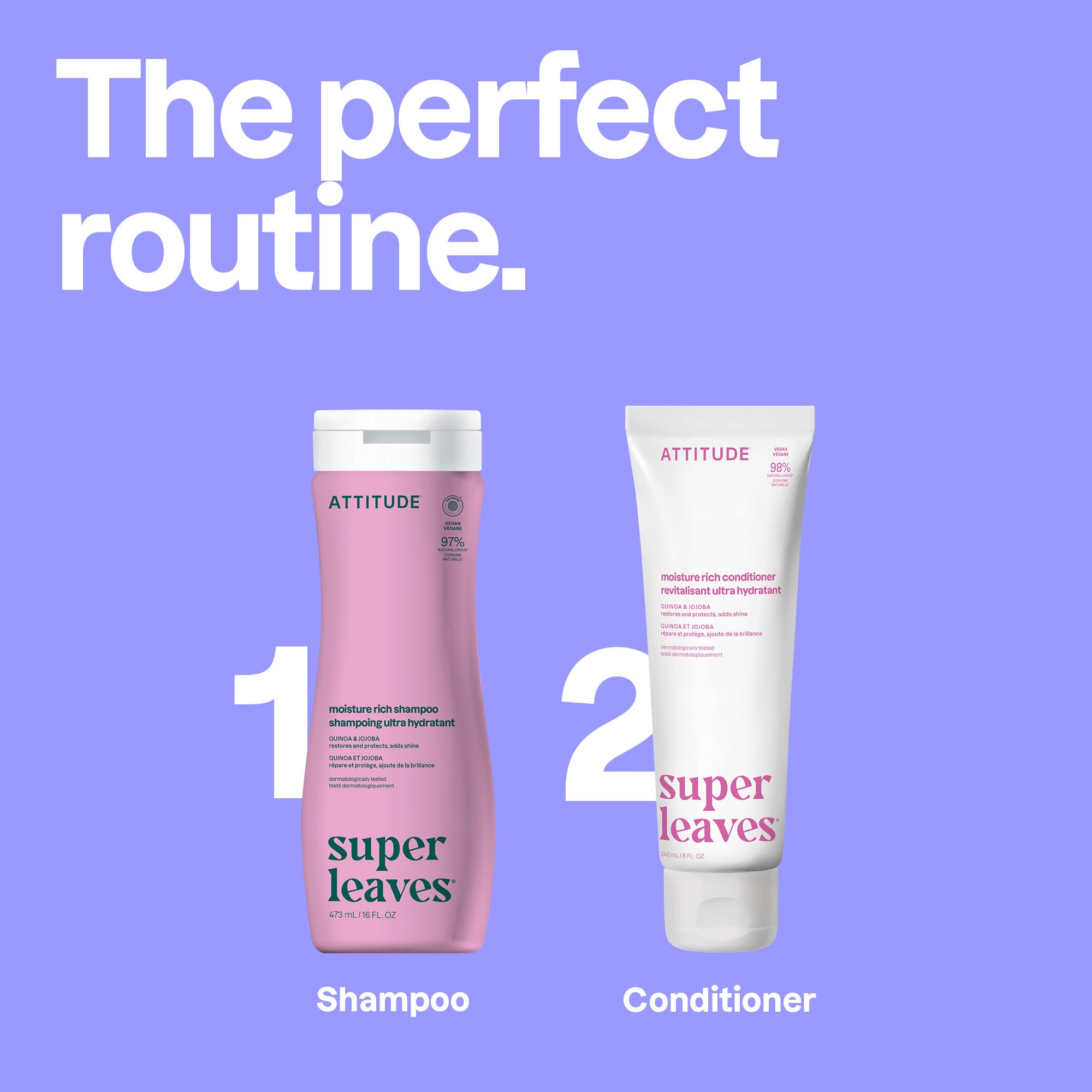 Cheveux doux et souples après utilisation du conditionneur ATTITUDE.