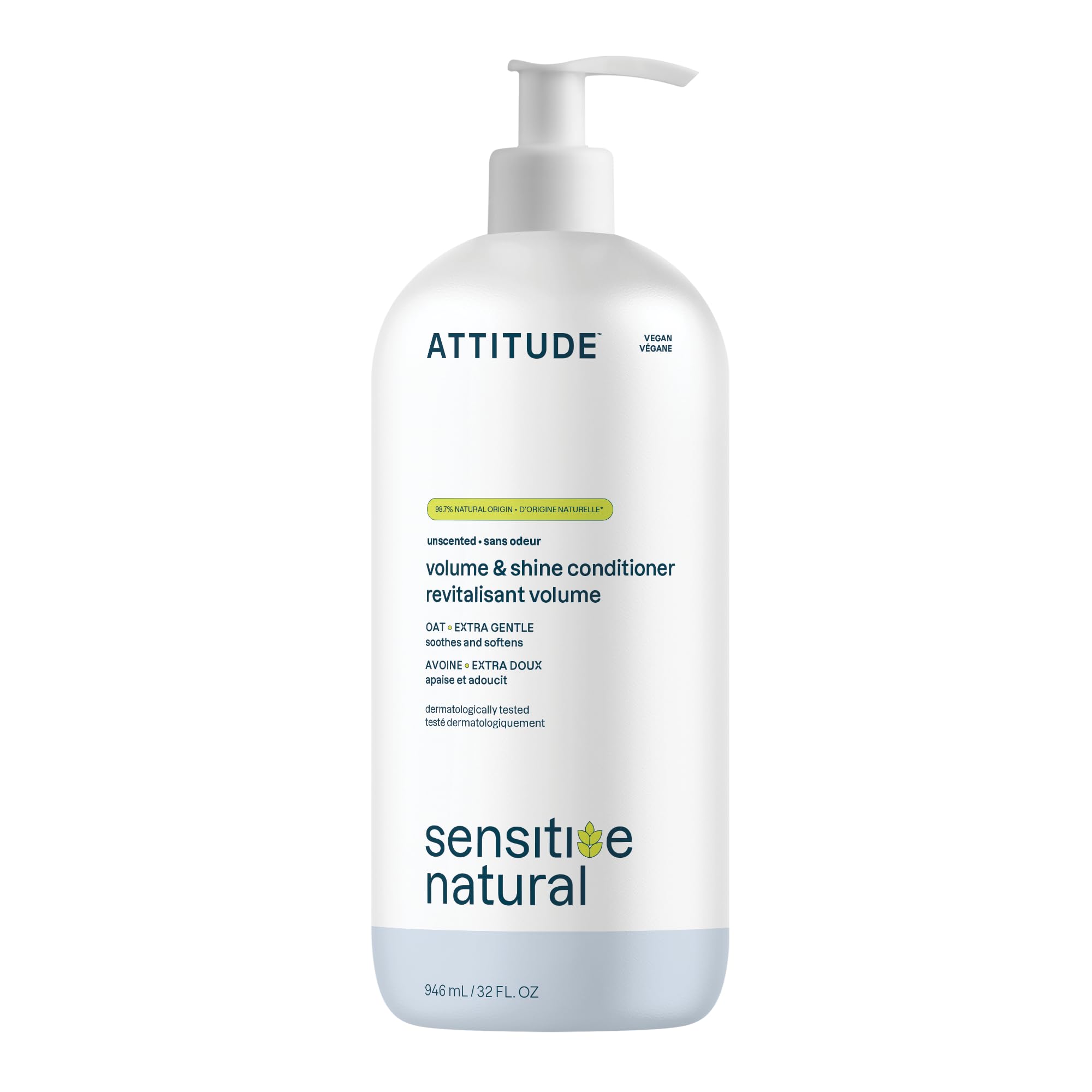 ATTITUDE conditionneur sensibilité cheveux : bouteille prête pour soin quotidien du cuir chevelu délicat