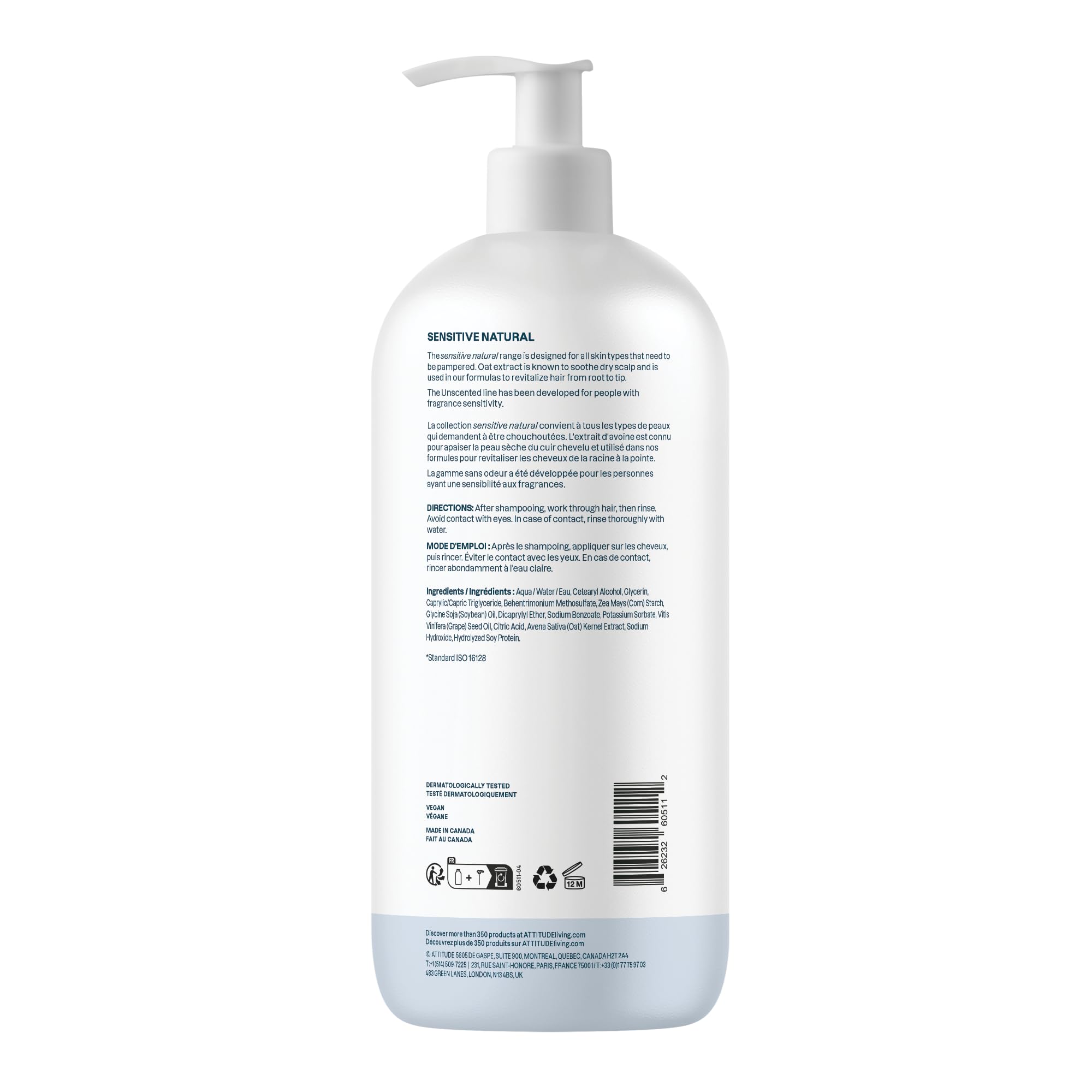 ATTITUDE conditionneur vegan : soin capillaire éthique et efficace