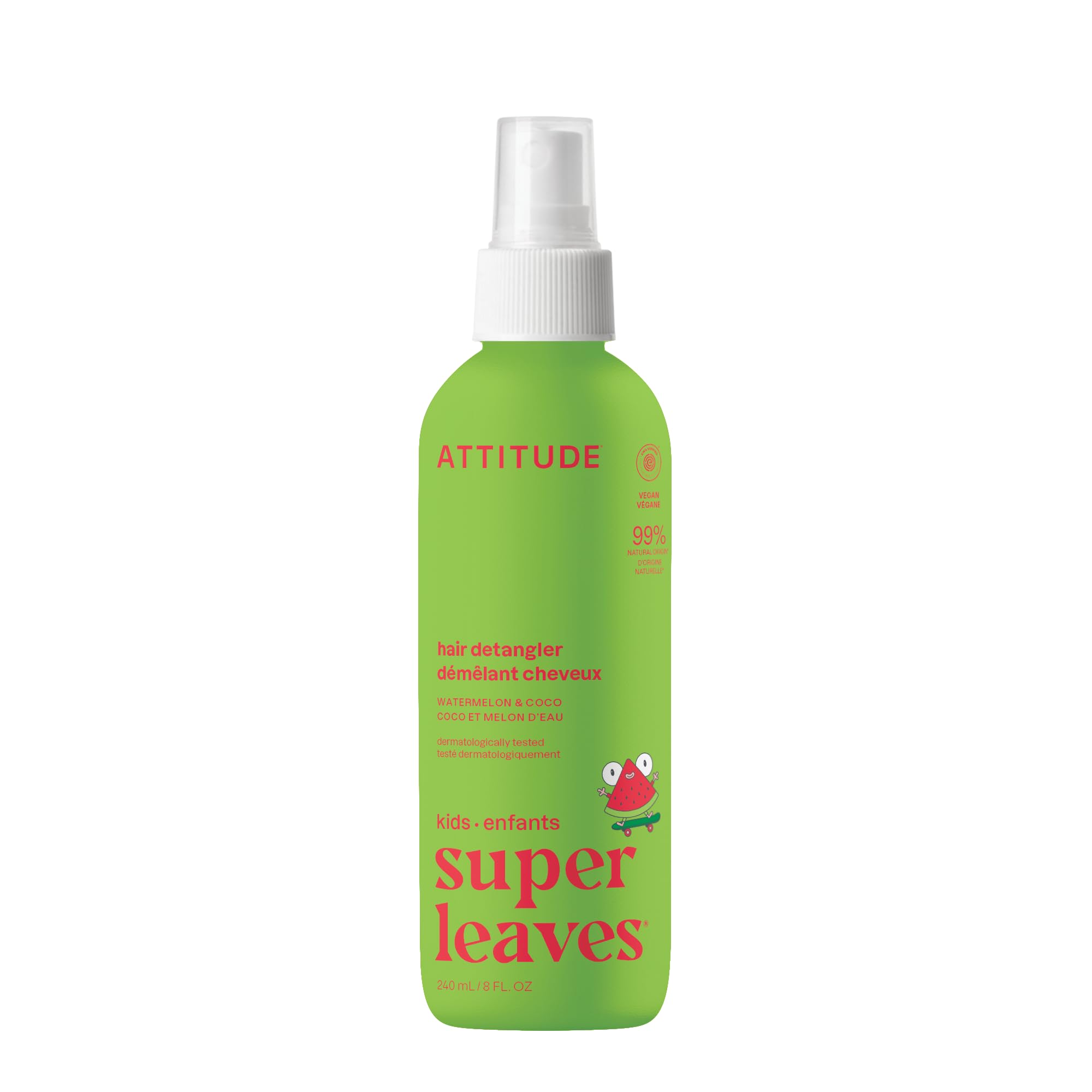 Attitude Démêlant Cheveux Enfants Watermelon Coco – bouteille recyclable pratique.