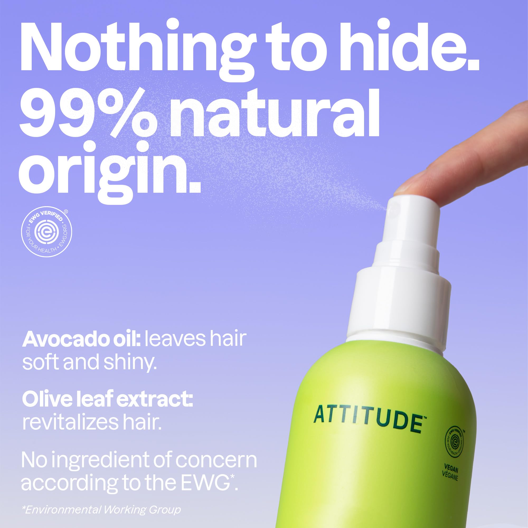 ATTITUDE Démêlant Spray – application sur cheveux mouillés pour faciliter le coiffage.
