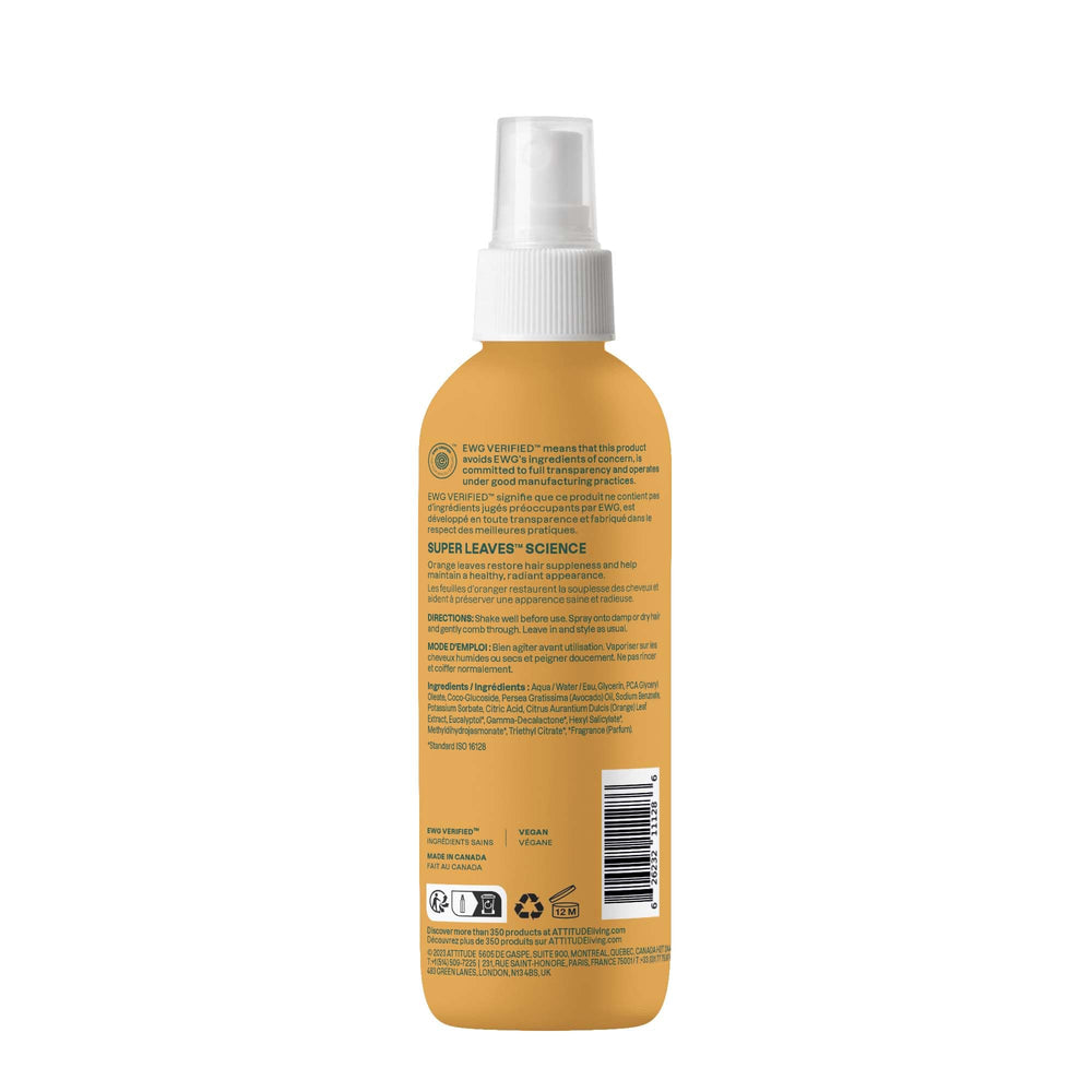ATTITUDE Démêlant Spray – sans silicone ni SLES, routine capillaire légère.