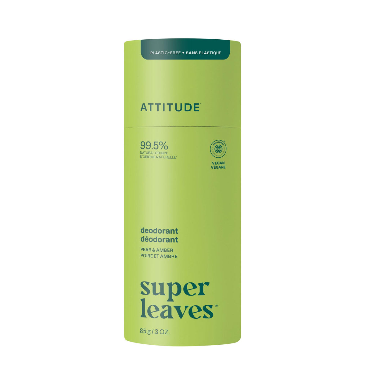 ATTITUDE déodorant sans plastique, emballage écologique, usage quotidien et pratique.