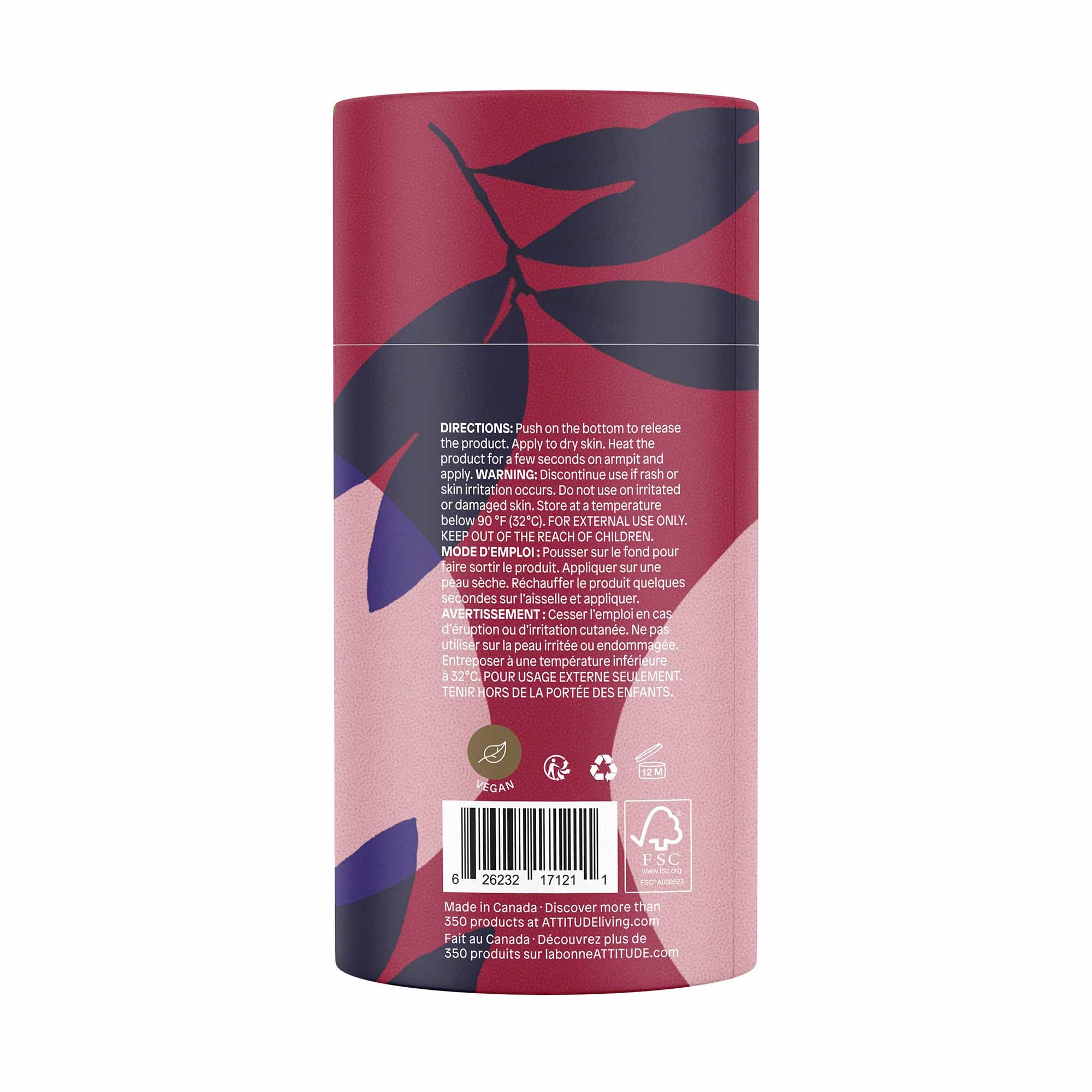 ATTITUDE Déodorant Santal: huile de jojoba pour nourrir la peau au quotidien.