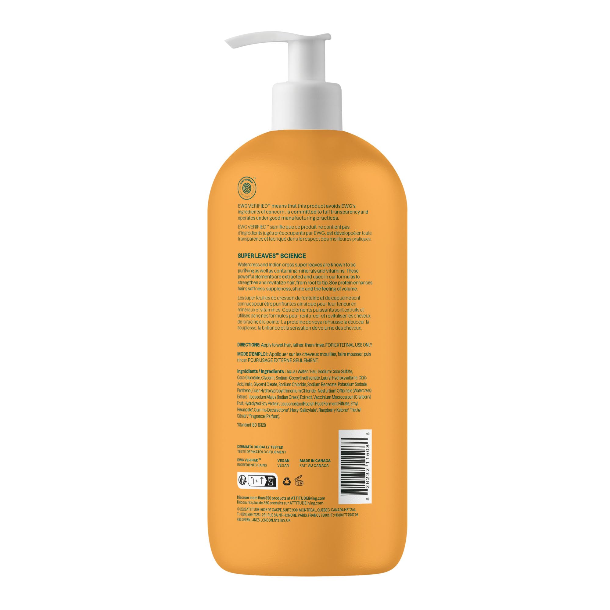 Formulation vegan sans cruauté d'ATTITUDE pour une routine responsable.