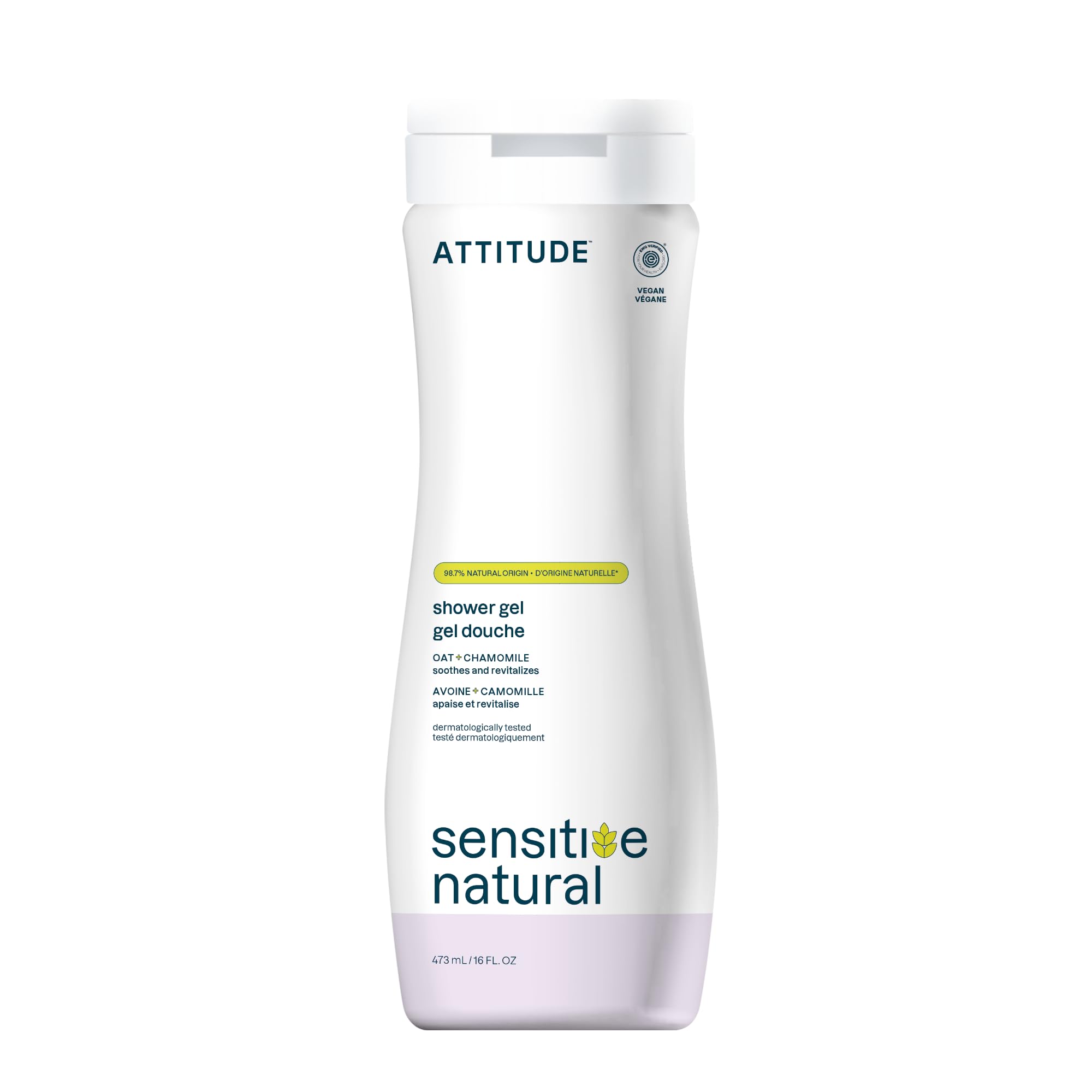 Attitude gel douche-bouteille nette pour l'hygiène quotidienne.