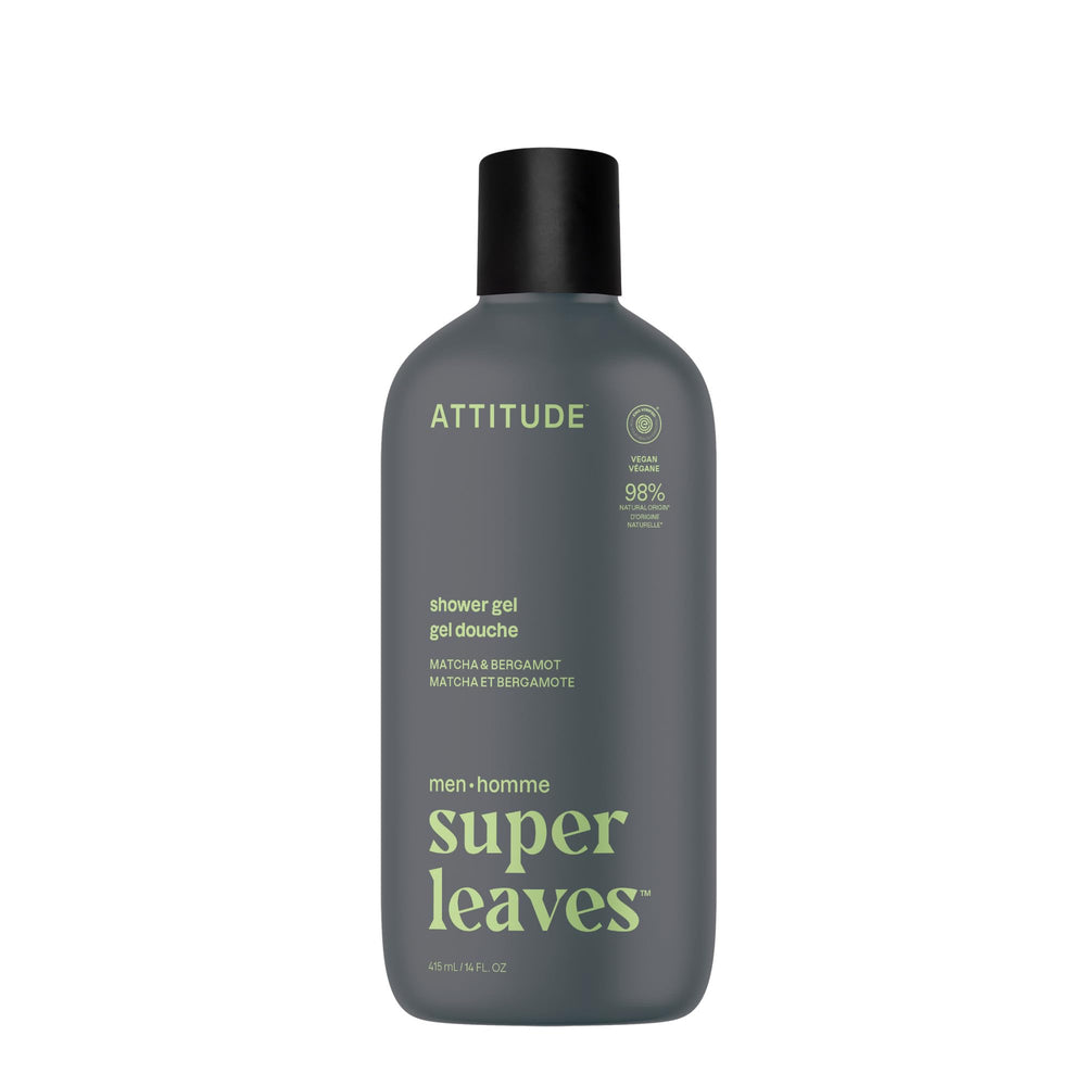 ATTITUDE gel douche homme, flacon rafraîchissant offrant une douche revitalisante.