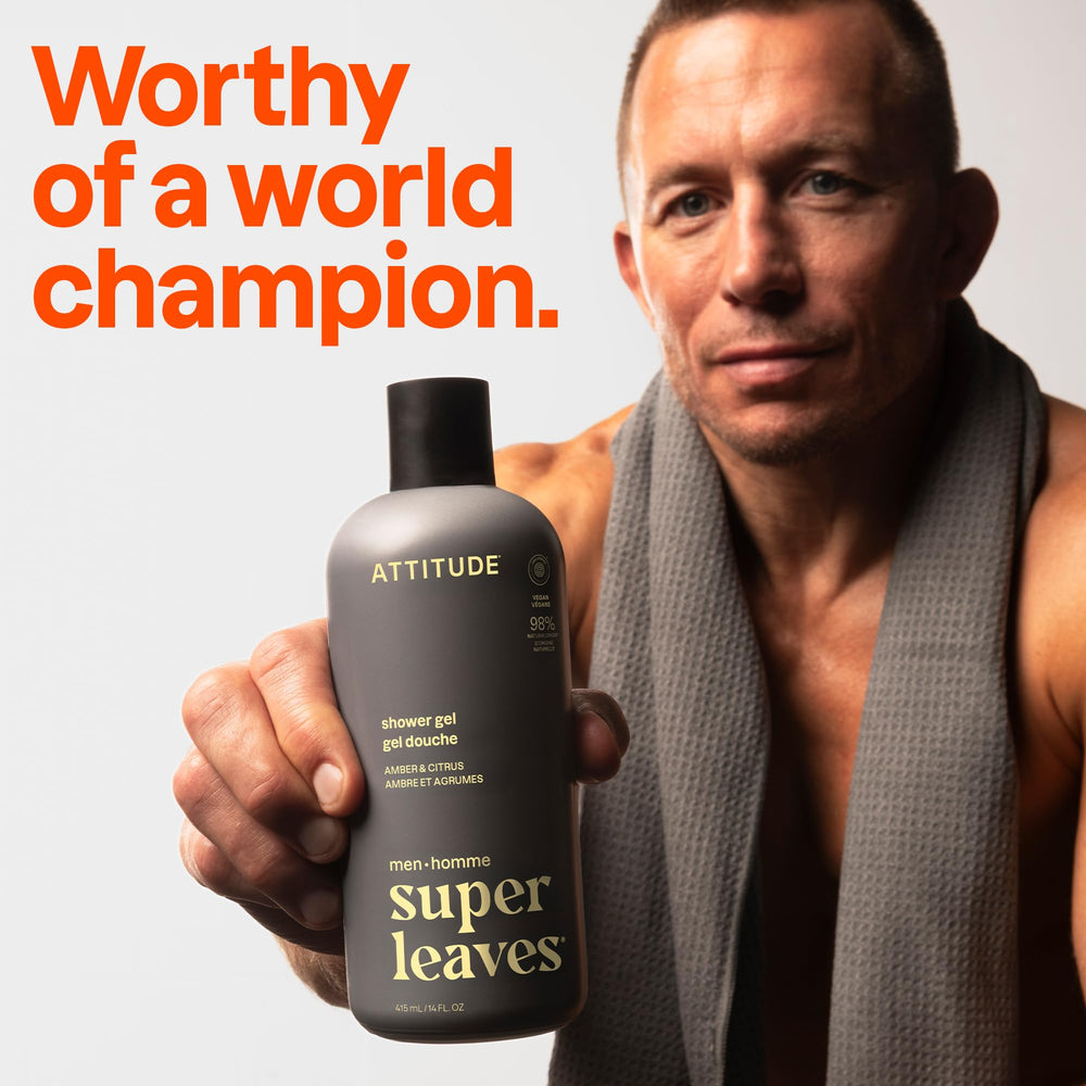 ATTITUDE Gel Douche Hommes étiquette certifiée EWG pour la sécurité des ingrédients