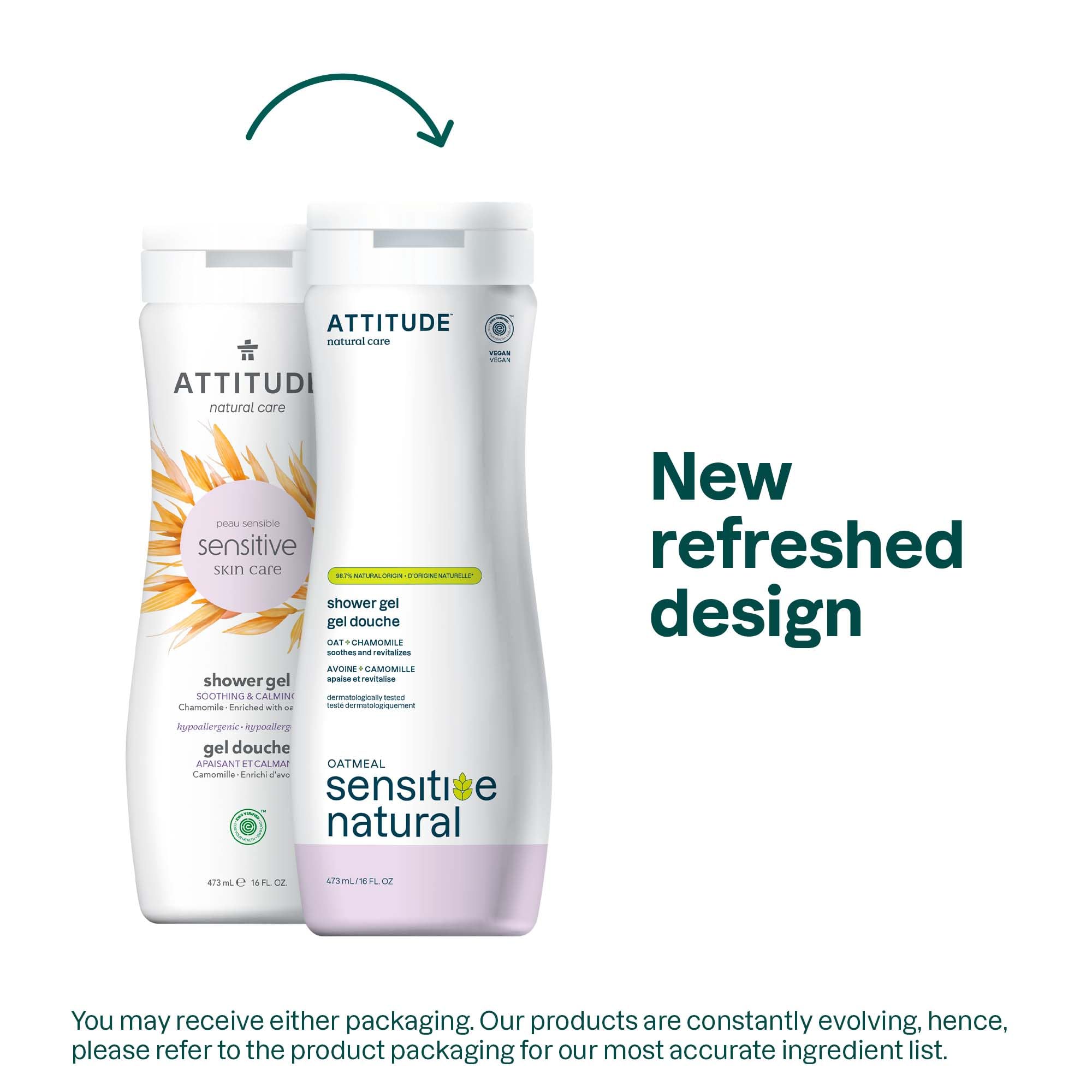 Attitude gel douche-mousse cremeuse offre une douceur enveloppante.