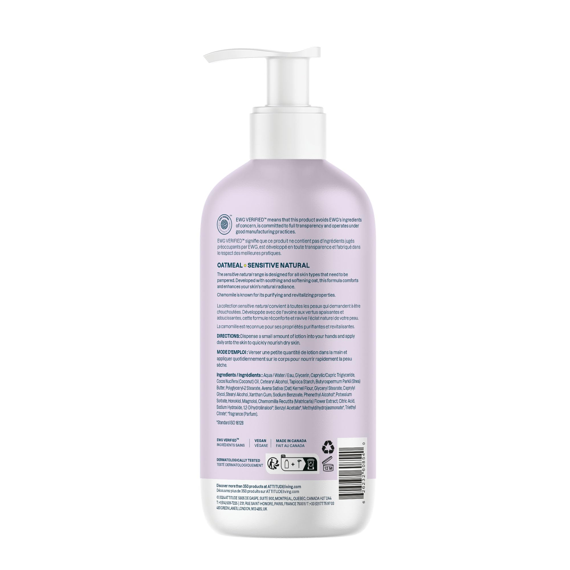 Texture légère et non grasse de la lotion ATTITUDE après douche.