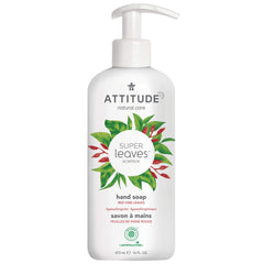 ATTITUDE Savon Mains Liquide — bouteille avec pompe pratique pour une utilisation facile.