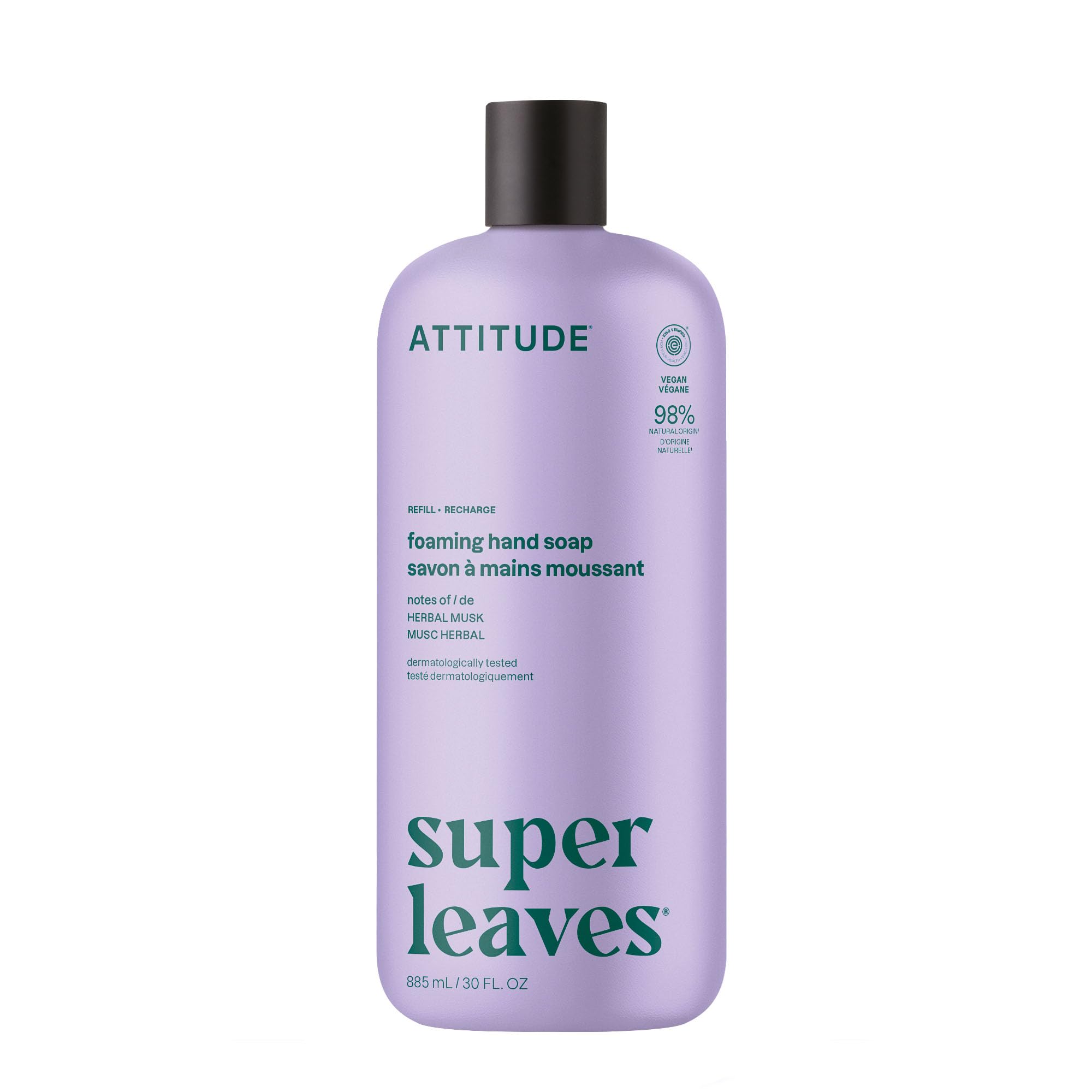 ATTITUDE Savon mains moussant en recharge, douceur hydratante pour toute la famille.
