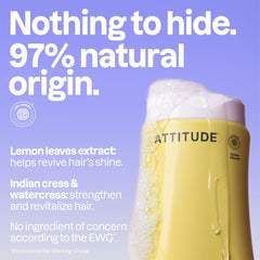 Ingrédients d'origine naturelle ATTITUDE clarifiant pour cheveux revitalisés