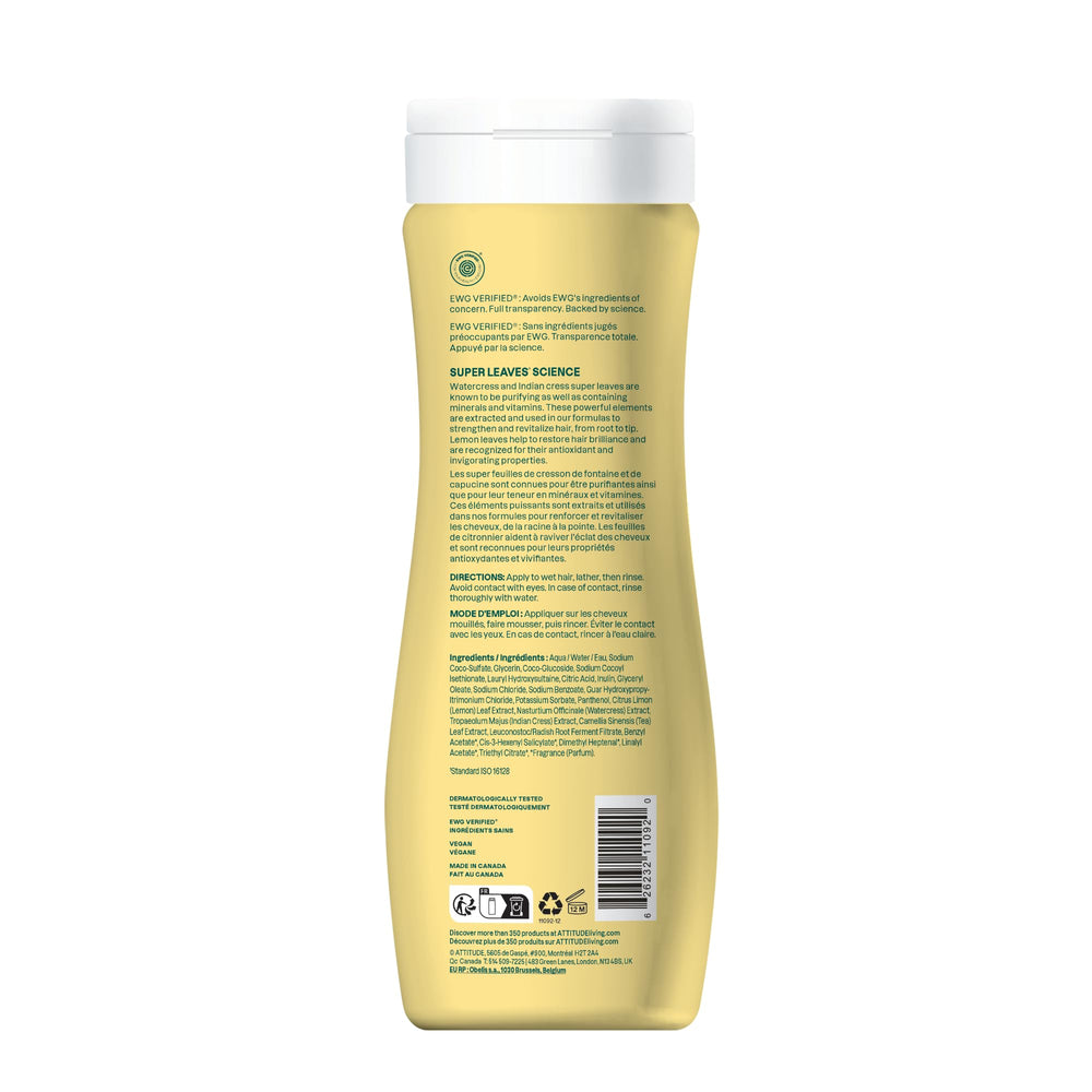 Shampoing clarifiant végane ATTITUDE sans silicone