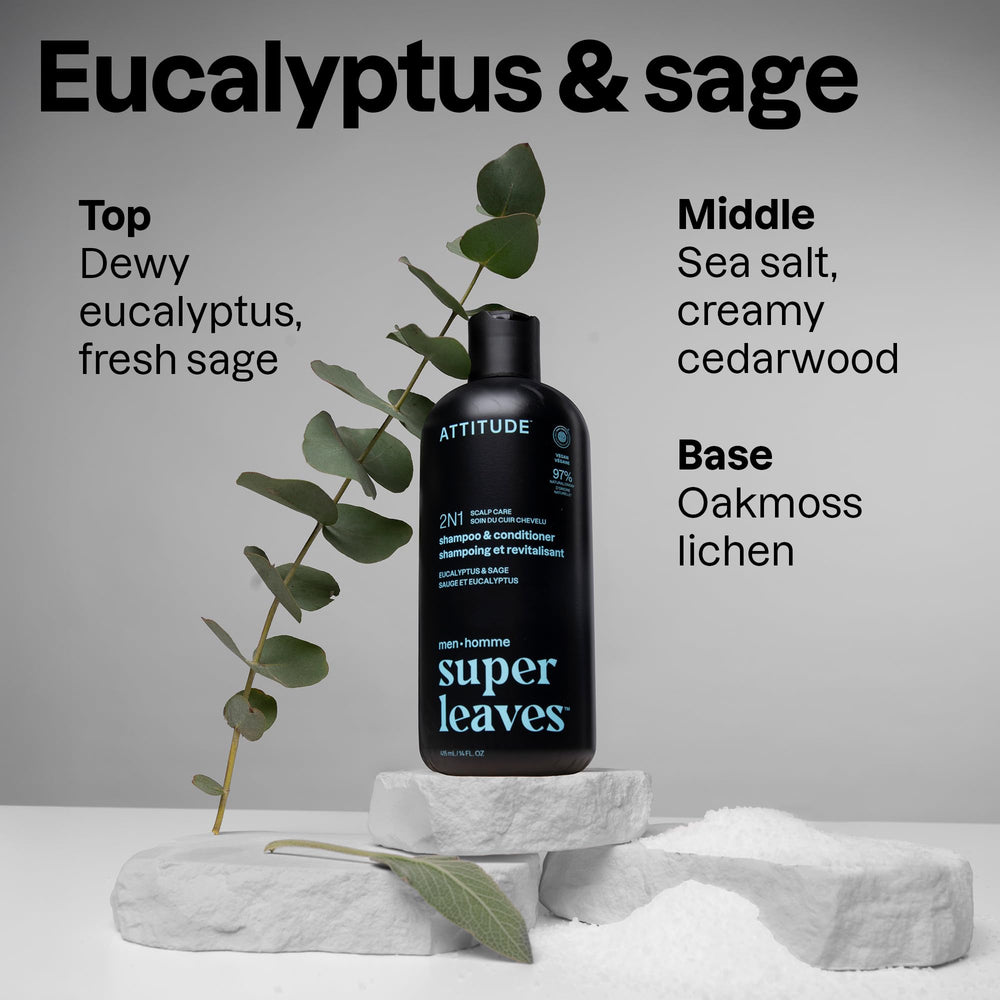 ATTITUDE Shampoing 2-en-1 Menthe - Fraîcheur immédiate du cuir chevelu