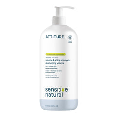 ATTITUDE shampoing sensitif, bouteille claire, soin léger pour cuir chevelu sensible.