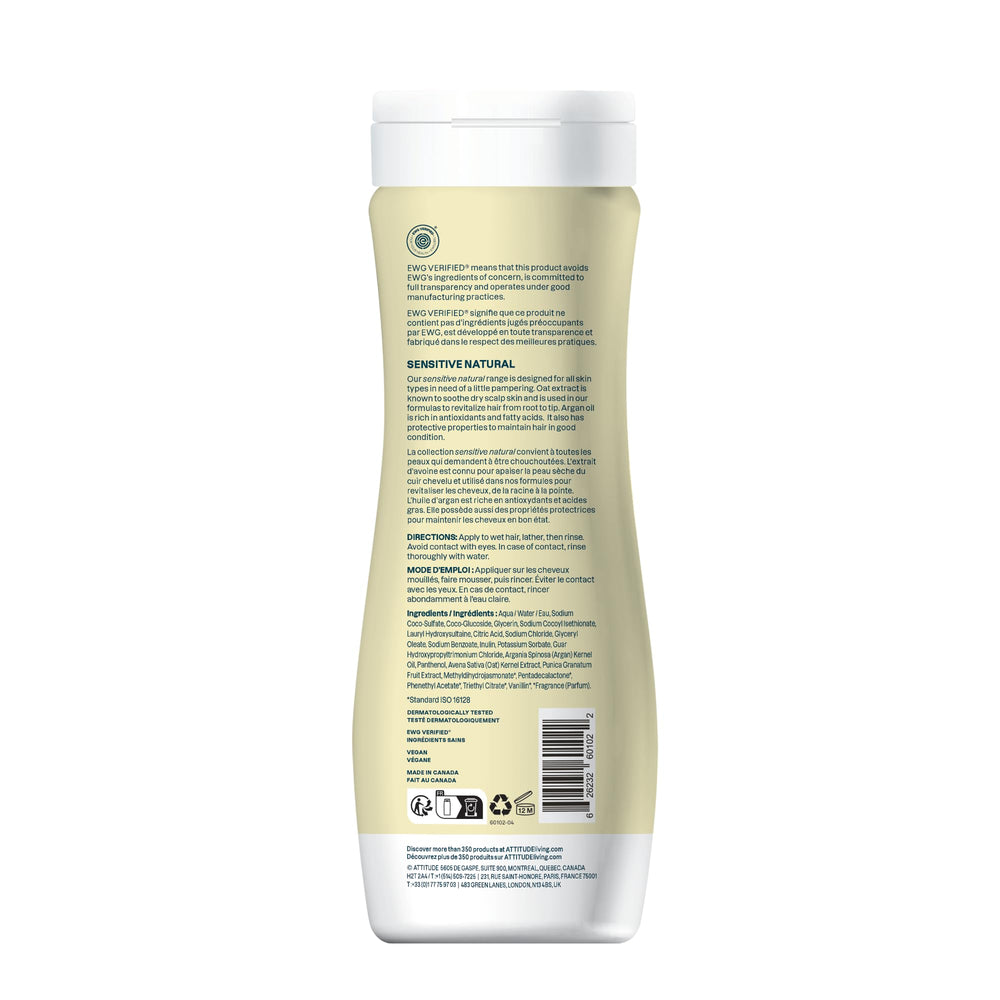 attitude shampoing parfum vanille creme — parfum léger pour une routine capillaire agréable.