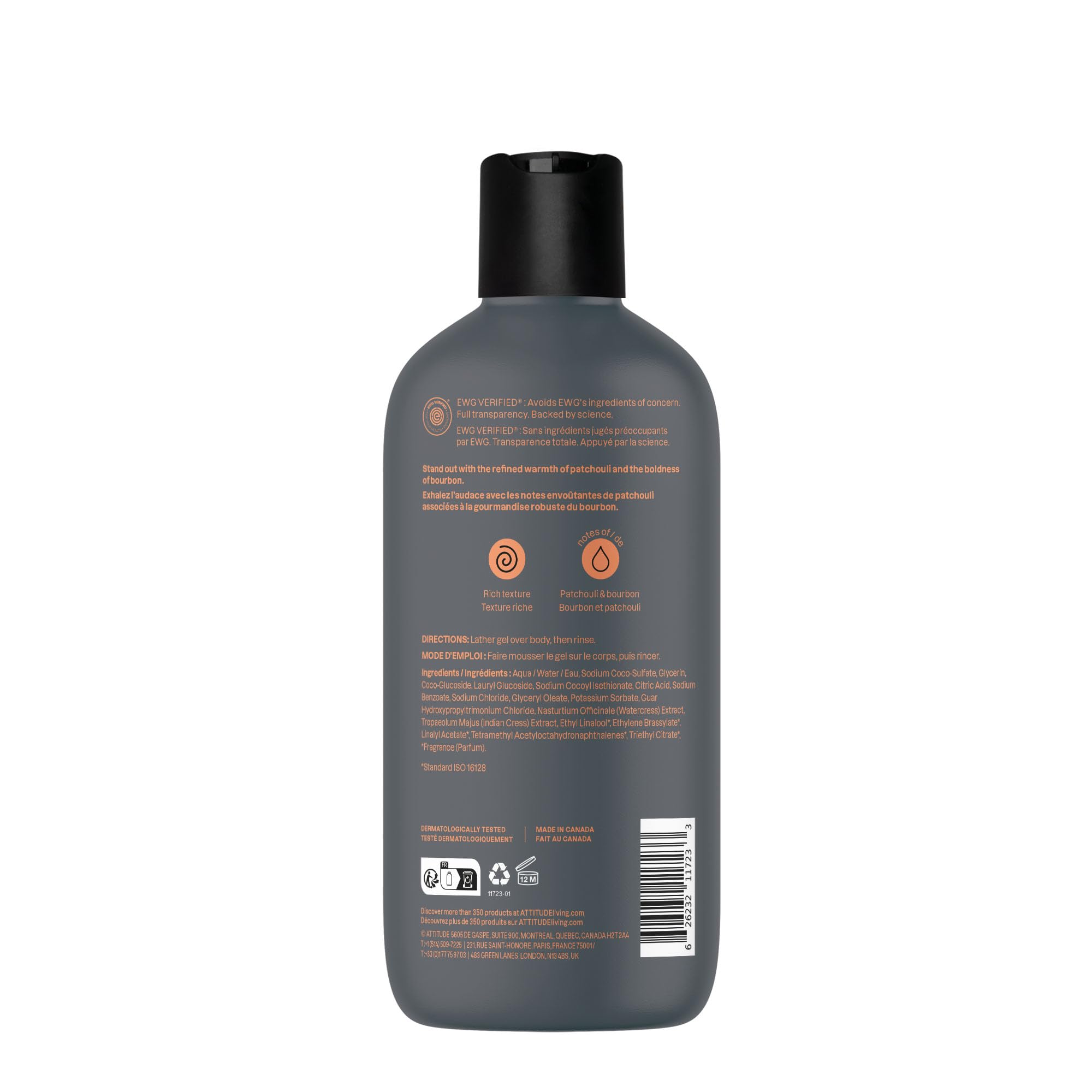 ATTITUDE gel douche homme, routine 2-en-1 avec le shampooing ATTITUDE.