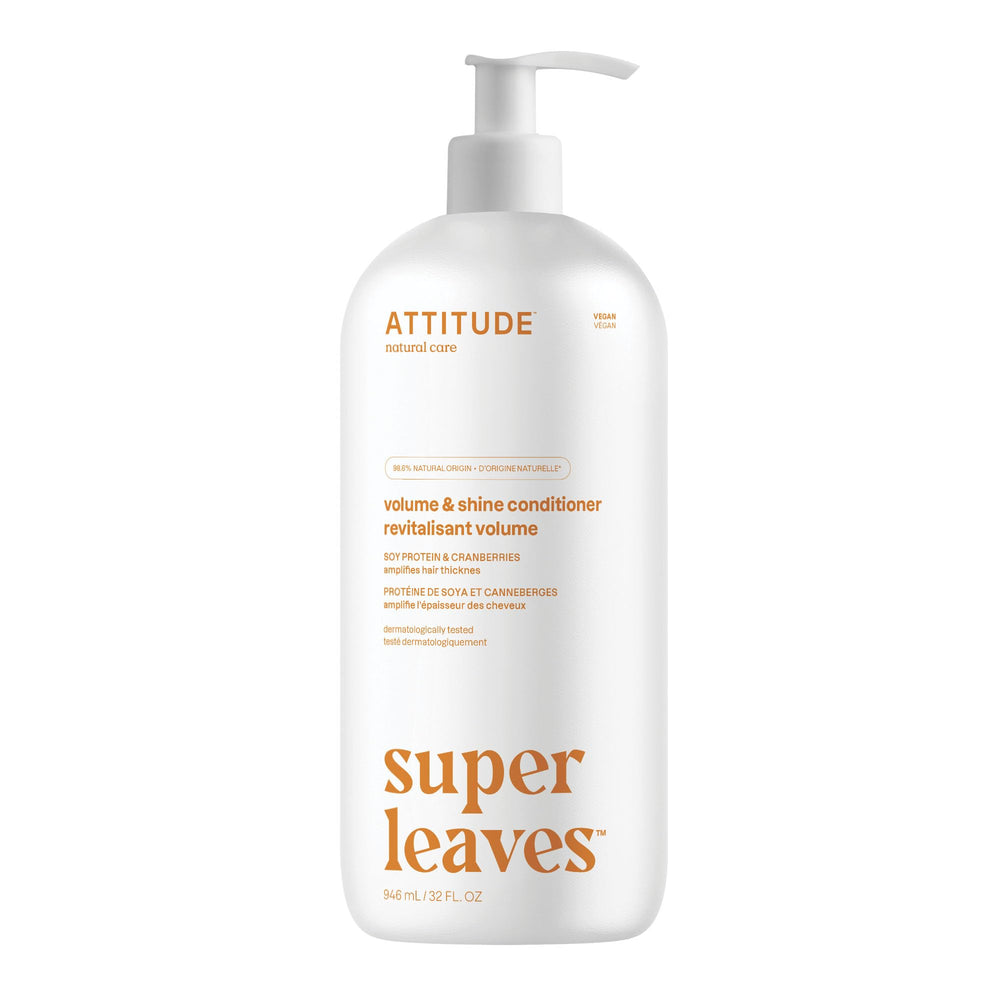 ATTITUDE Volume et Brillance: bouteille du conditionneur pour cheveux fins, booste le volume